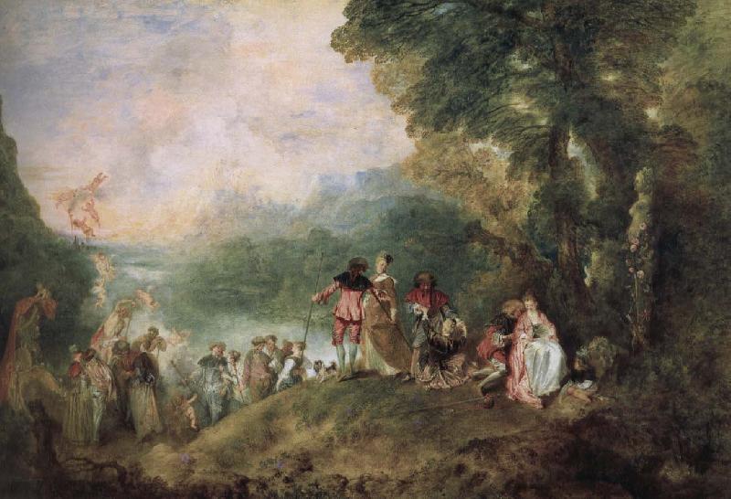 Jean antoine Watteau The base Shirra island goes on a pilgrimage oil painting picture